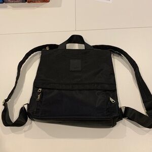 Cynthia Rowley Black Nylon Travel Emma Backpack w/Trolley Suitcase Sleeve